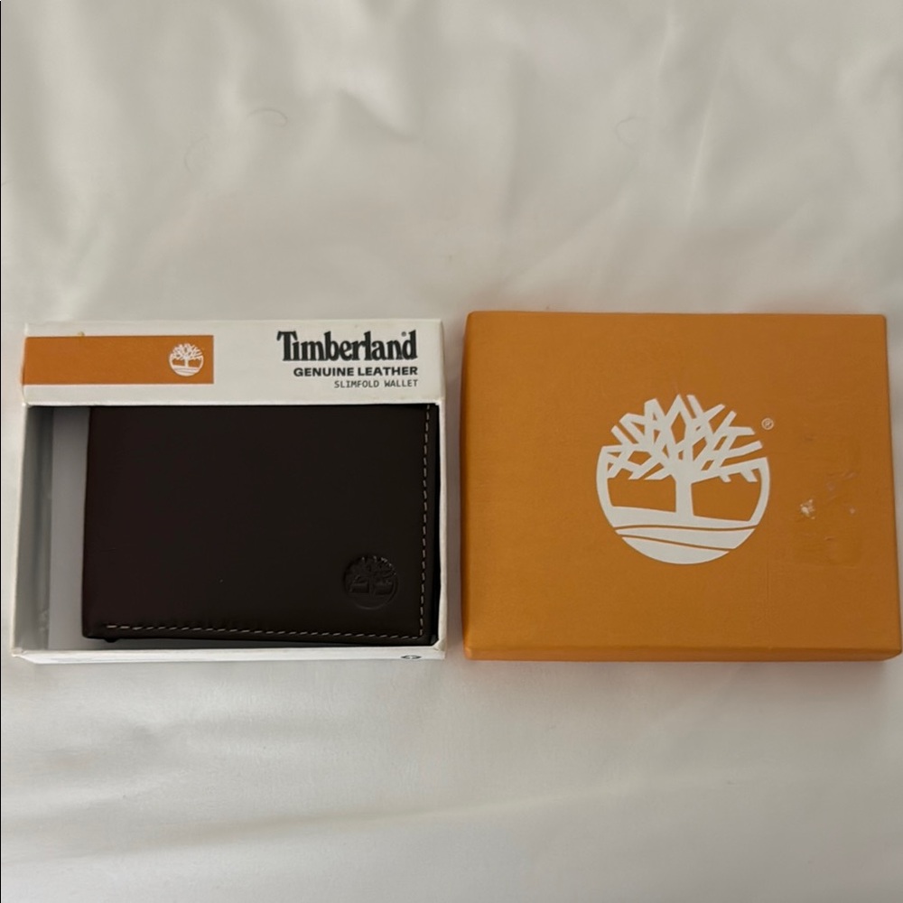 Timberland Brown Leather Slim fold Wallet